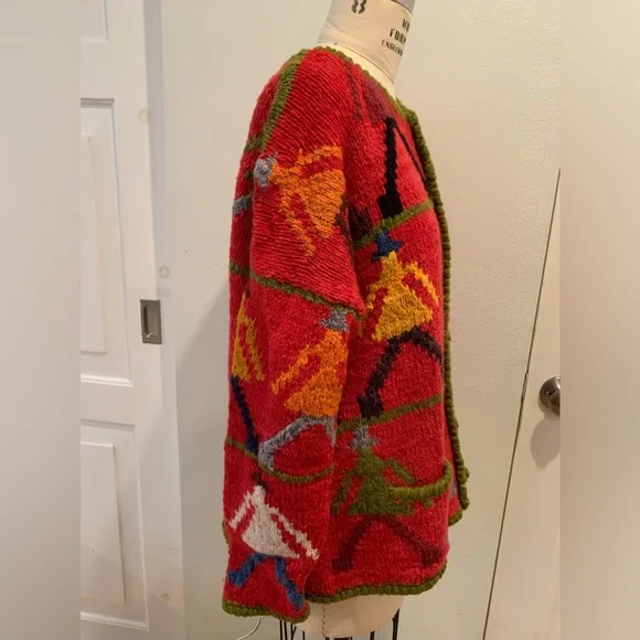 Colorful Geometric Patterned Cardigan - Picture 5 of 6